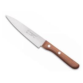 Stainless Steel Cook's Knife Silver/Brown 8cm