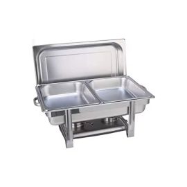 BLACKSTONE Sterno Foldable Frame Stainless Steel Buffet Chauffeur Set Silver 52cm